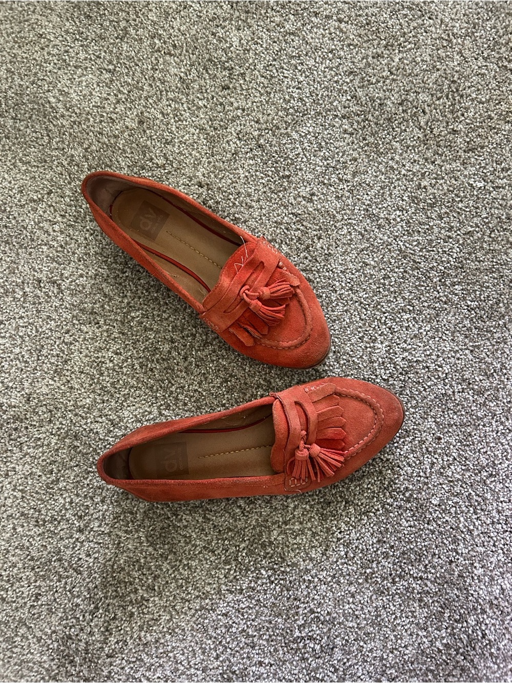 Dolce Vita Tassel Suede Loafers Orange Rust Color